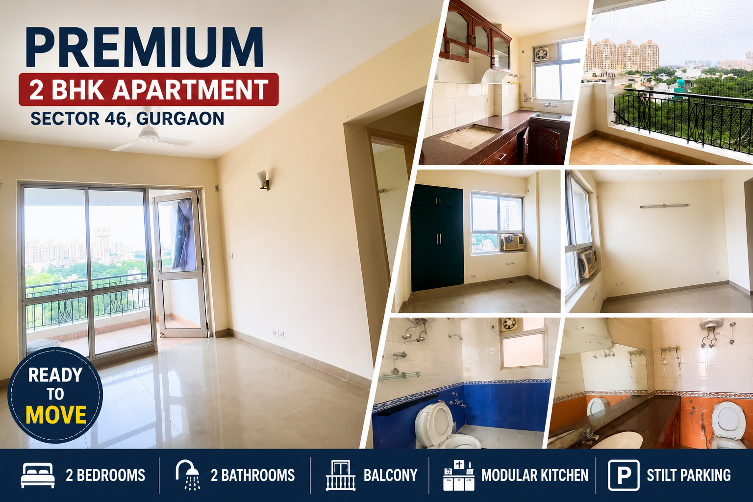 🏡2 BHK Flat For Sale In Wembley estate sector 50 Gurgaon📍
