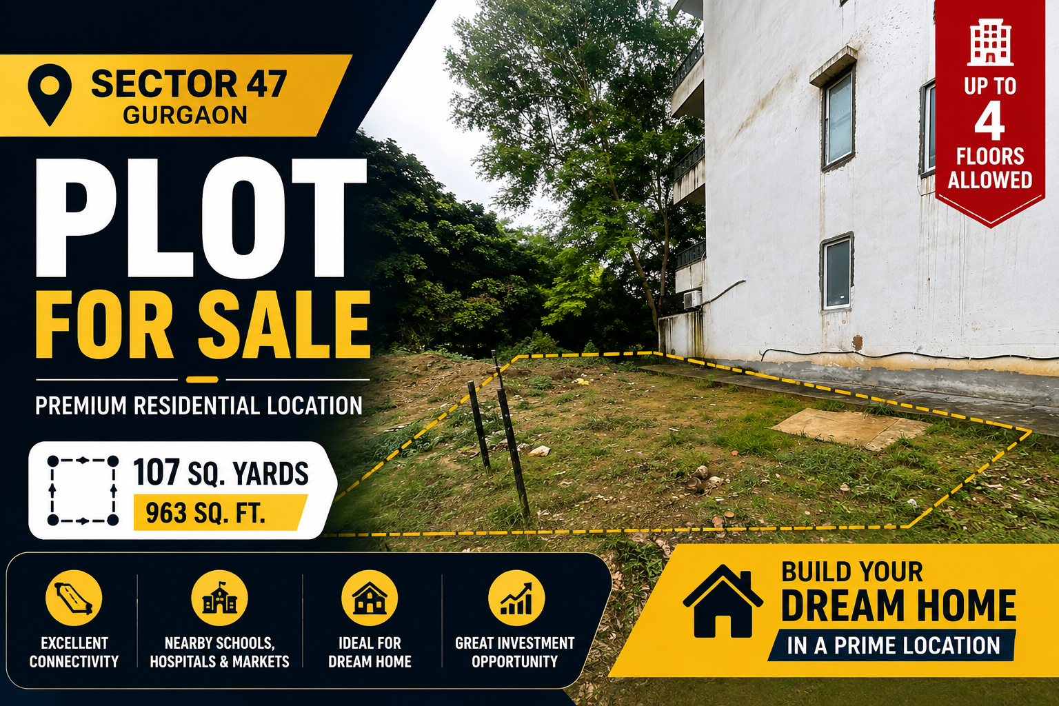 🏡Plot For Sale In Sector 47 Gurgaon 📍