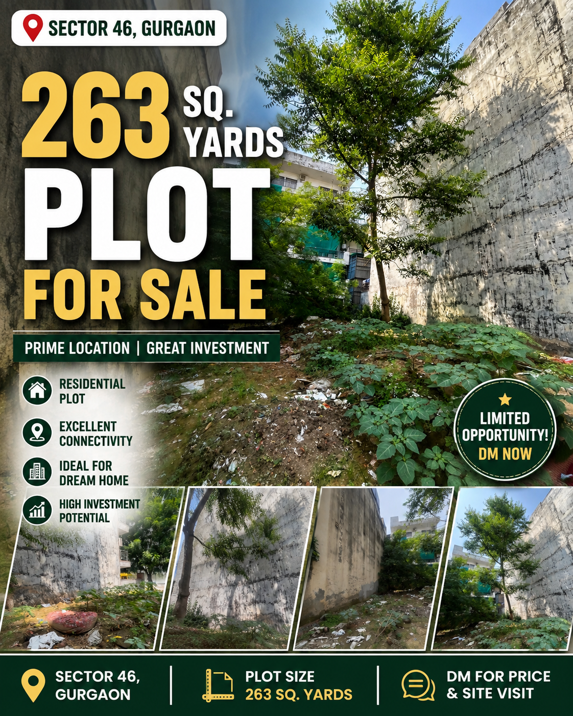 🏡 263 Sq. Yards Plot for Sale | Sector 46, Gurgaon 📍